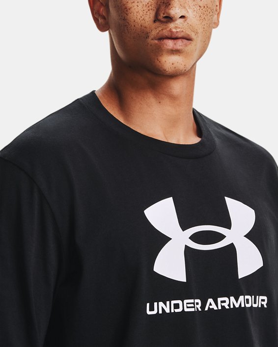 Men's UA Sportstyle Logo Long Sleeve, Black, pdpMainDesktop image number 3